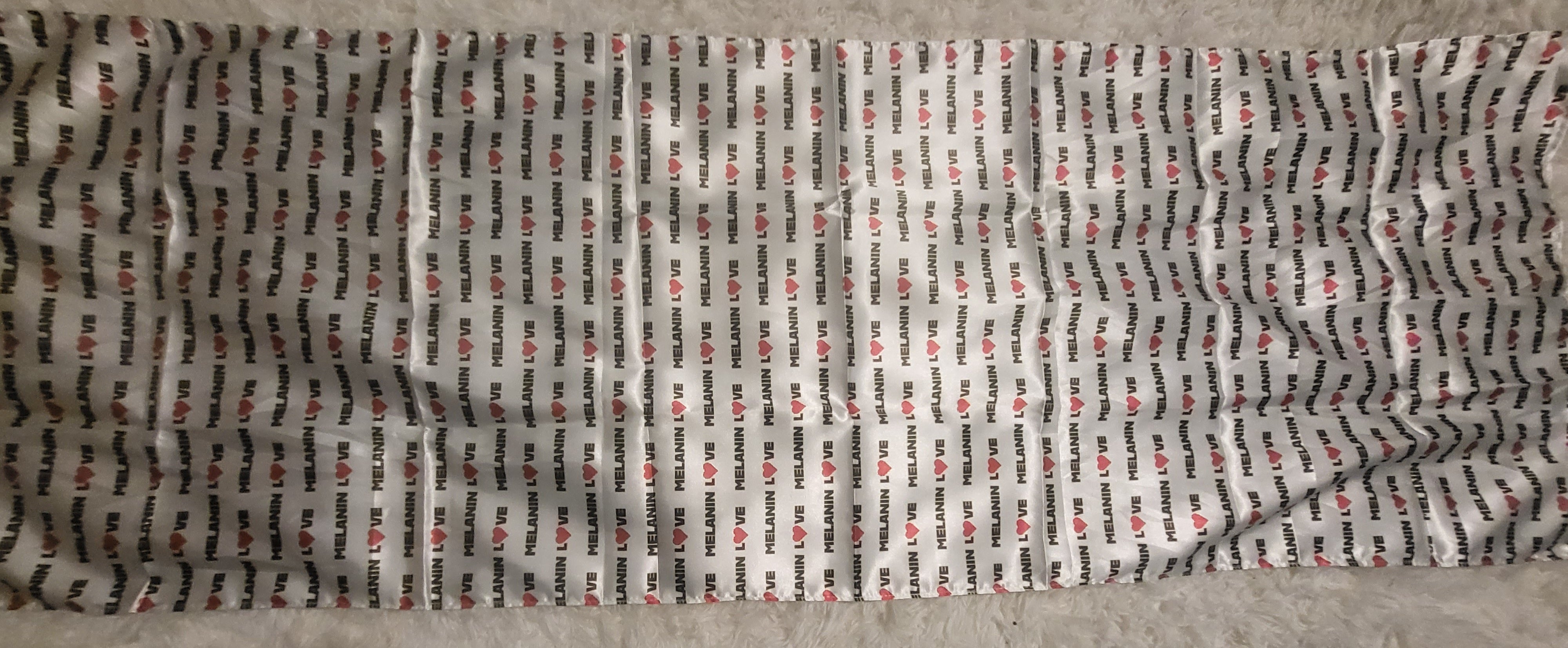 Melanin Love White Satin Scarf - New
