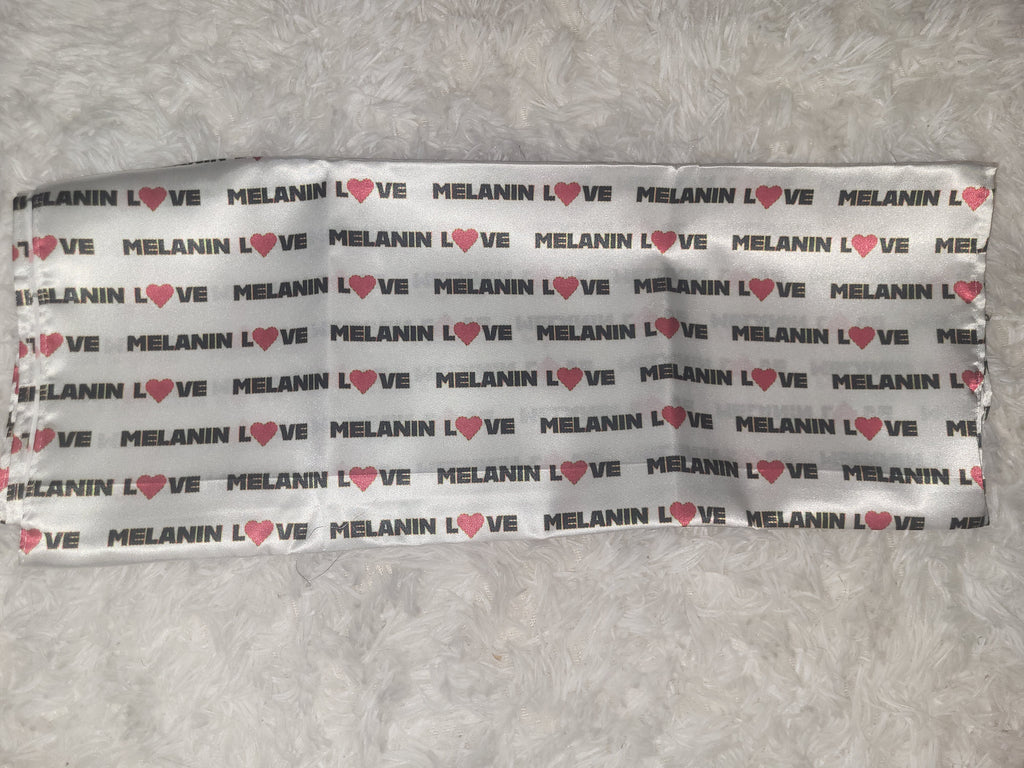 Melanin Love White Satin Scarf - New