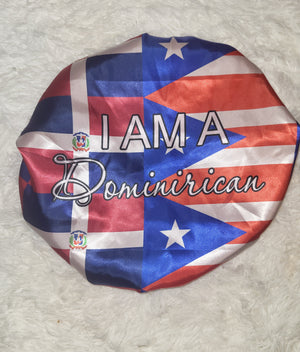 Dual Heritage Satin Bonnet - Dominican & Puerto Rican