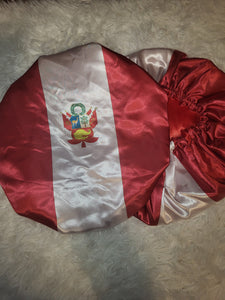 Peru Flag Satin Bonnet - New