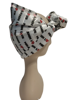 Melanin Love White Satin Scarf - New