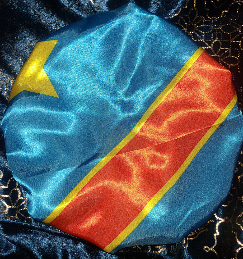 Congo (RDC) Flag Satin Bonnet