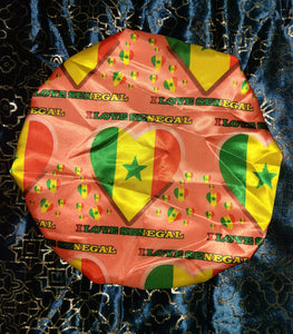 Senegal Love Hearts  - Satin Bonnet