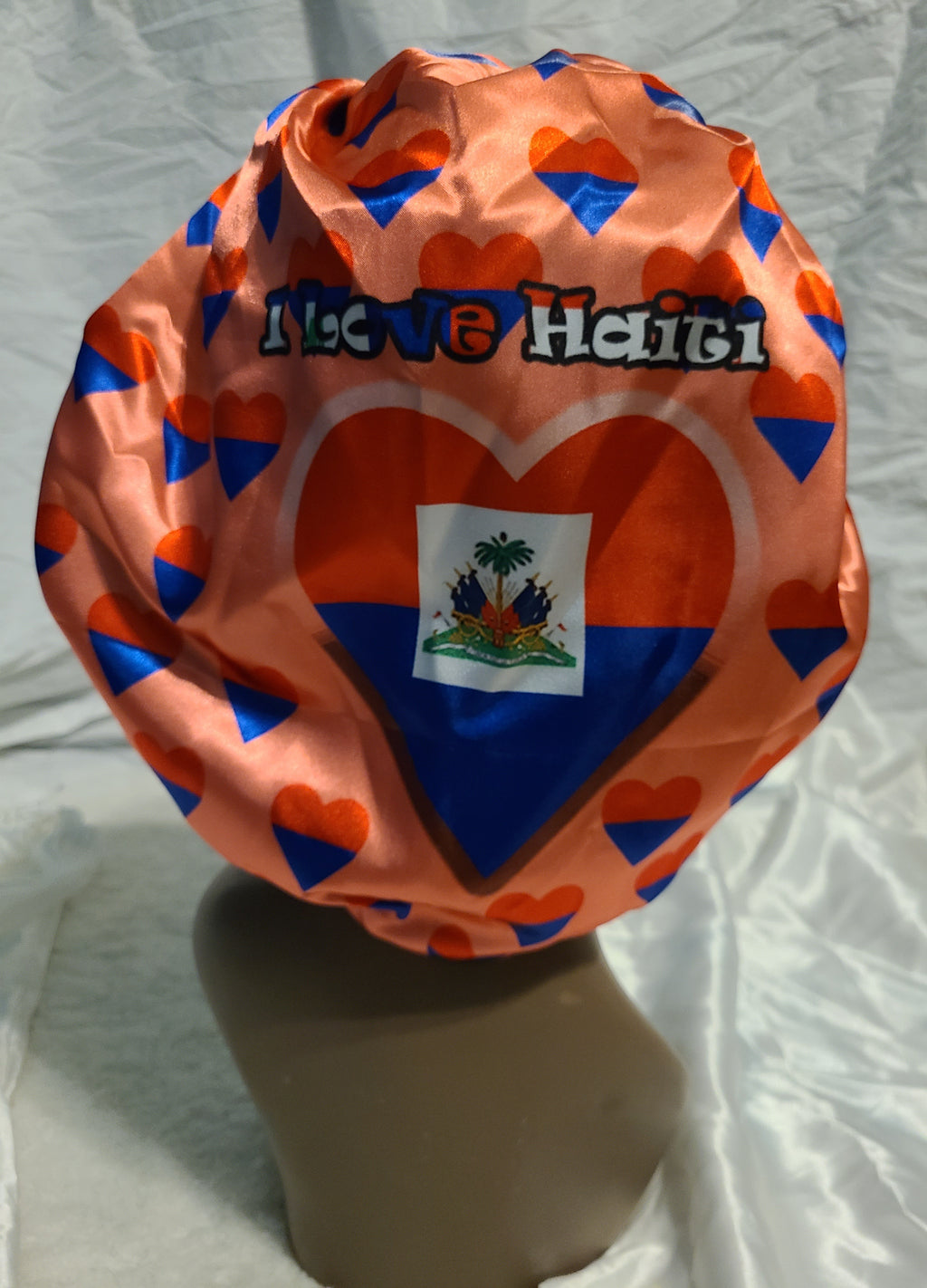 Ensemble bonnet et taie d'oreiller I Love Haiti