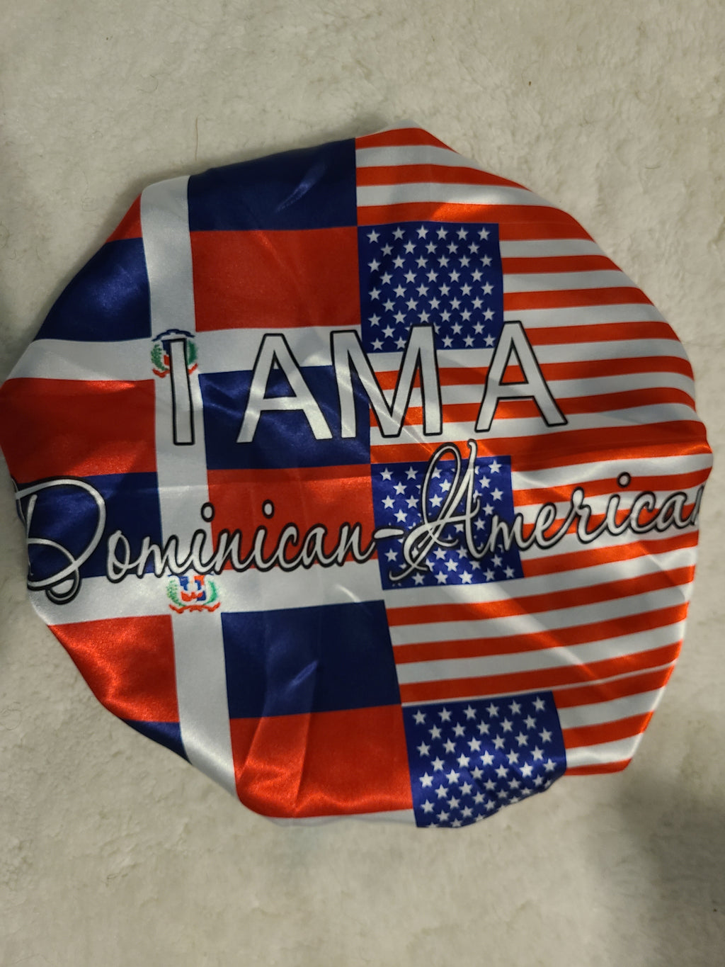 Dual Heritage Satin Bonnet - Dominican American