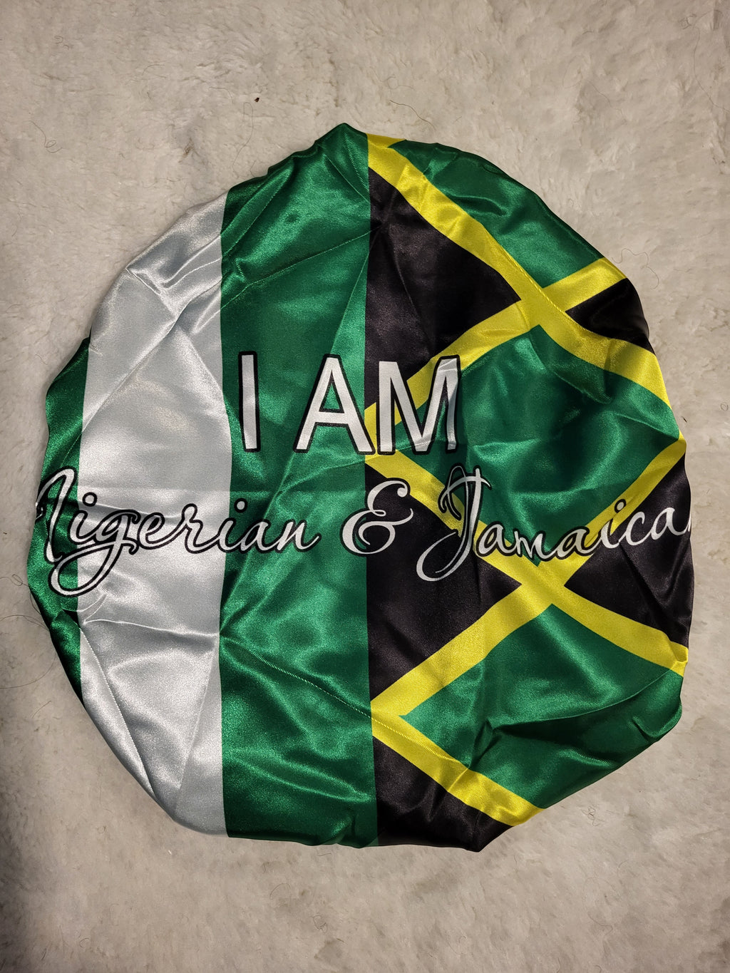 Dual Heritage Satin Bonnet - Nigerian & Jamaican