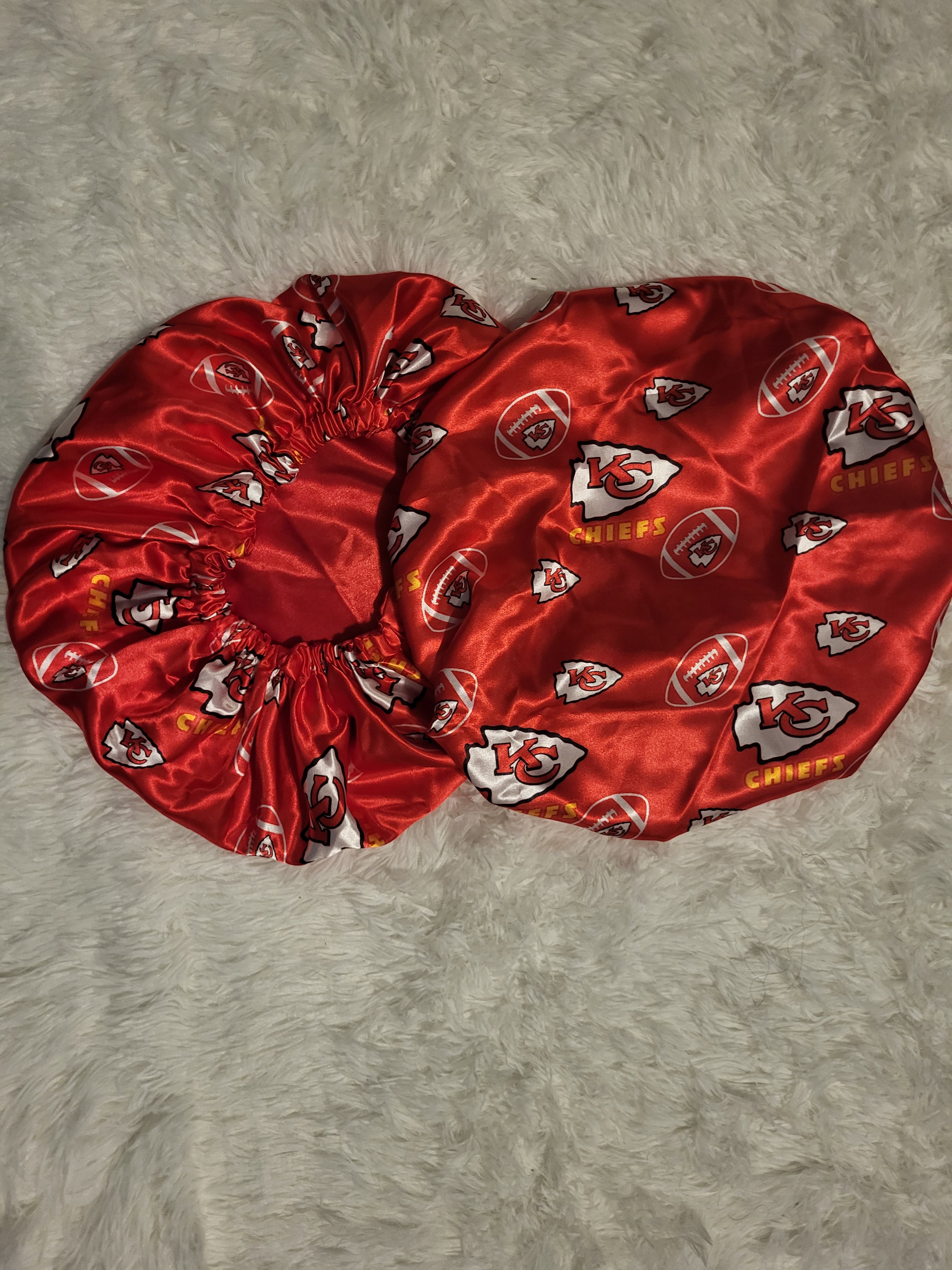 Kansas City Chiefs Satin Bonnet/Custom Braid Caps