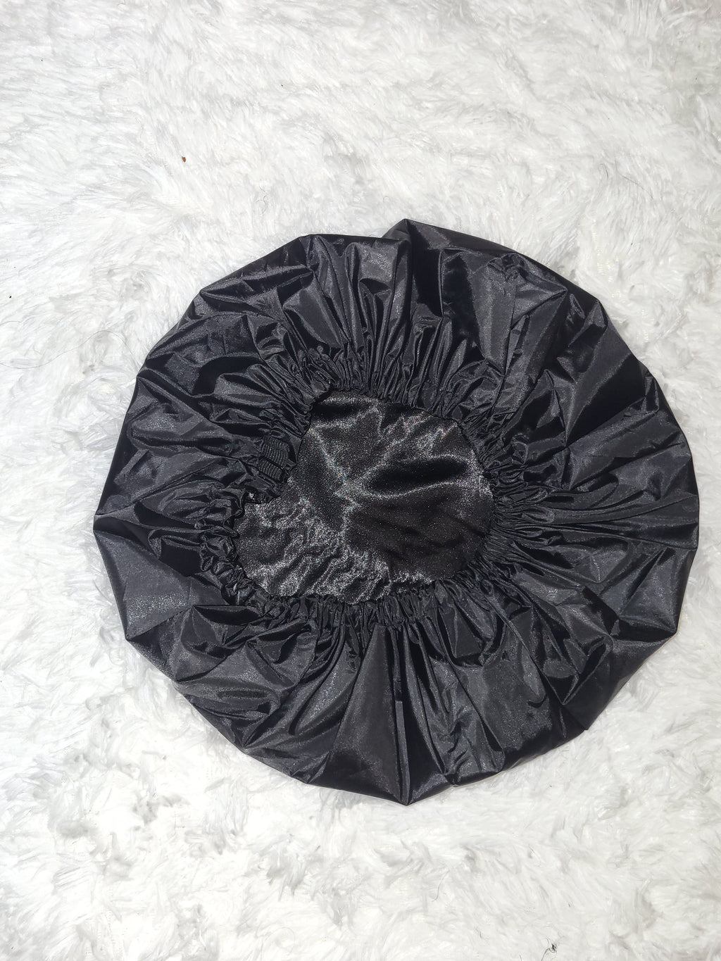 Black Satin Lined Shower Cap - New